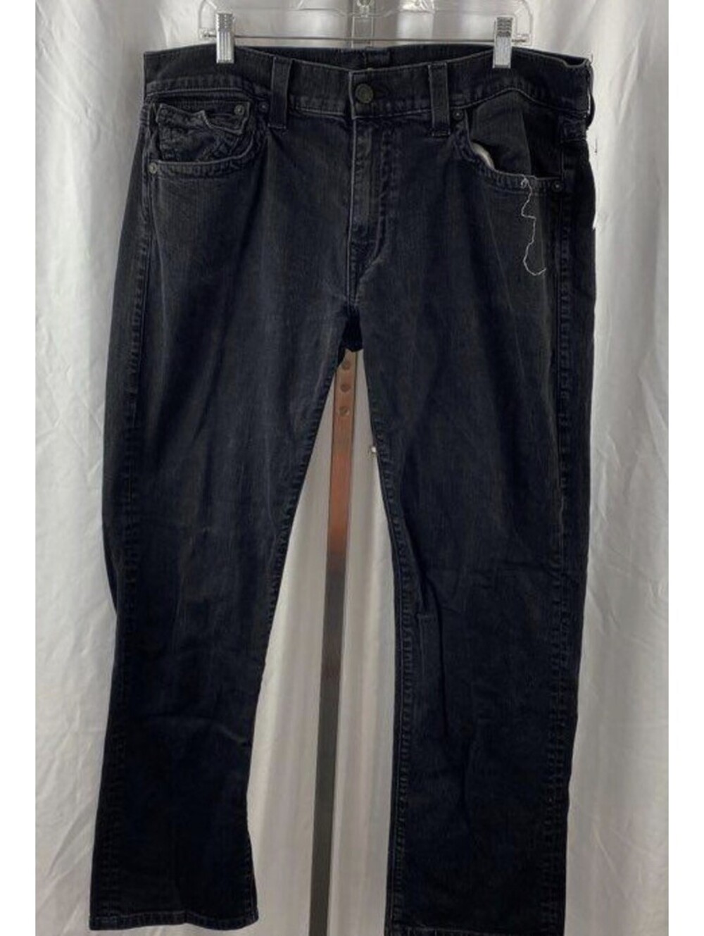 True Religion Men's Black Straight Fit Jeans Size 40x32